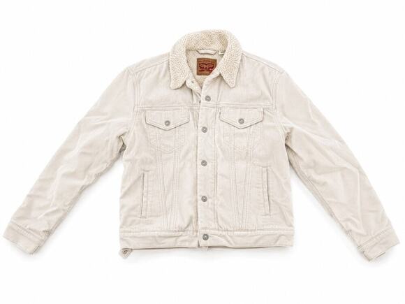 Levi’s Jackets & Blazers - Levi’s Sherpa Collar Corduroy Trucker Jacket Cream Ivory Size Small